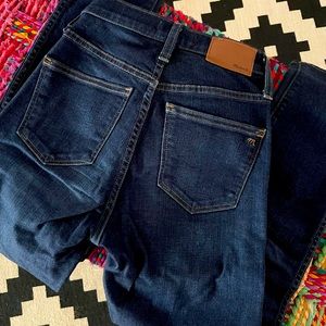 Madewell skinny jeans, dark indigo wash